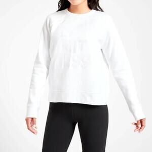 Athleta Sweatshirt Women's XXS Limitless Graphic White Sweatshirt Cotton Blend